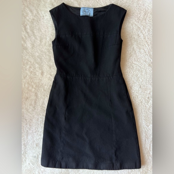 Prada Dresses & Skirts - EUC ‼️ Prada Sz 38 / Us 2 Black Virgin Wool Fully Lined Pinafore Mini Dress